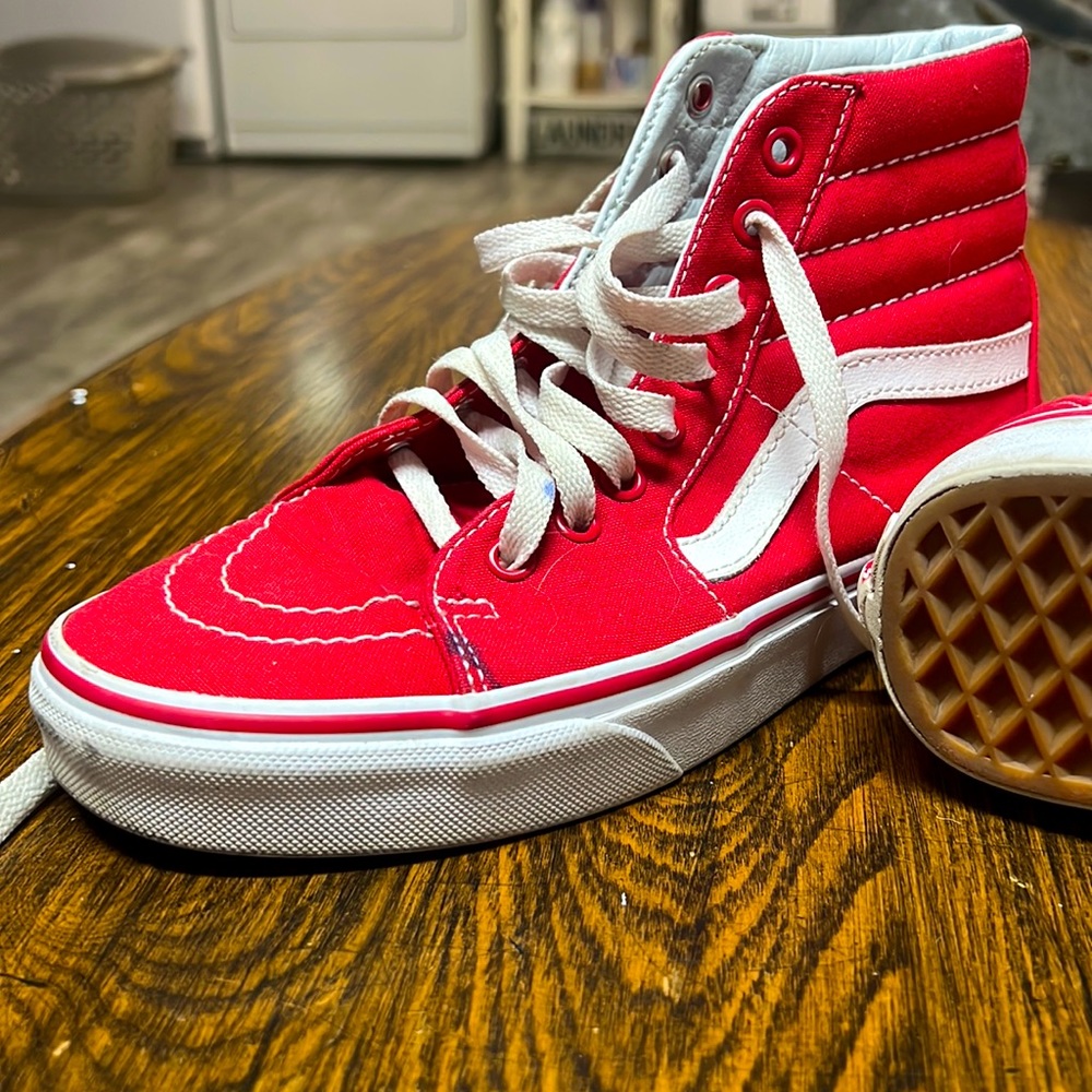 Red Hightop vans size 7.5